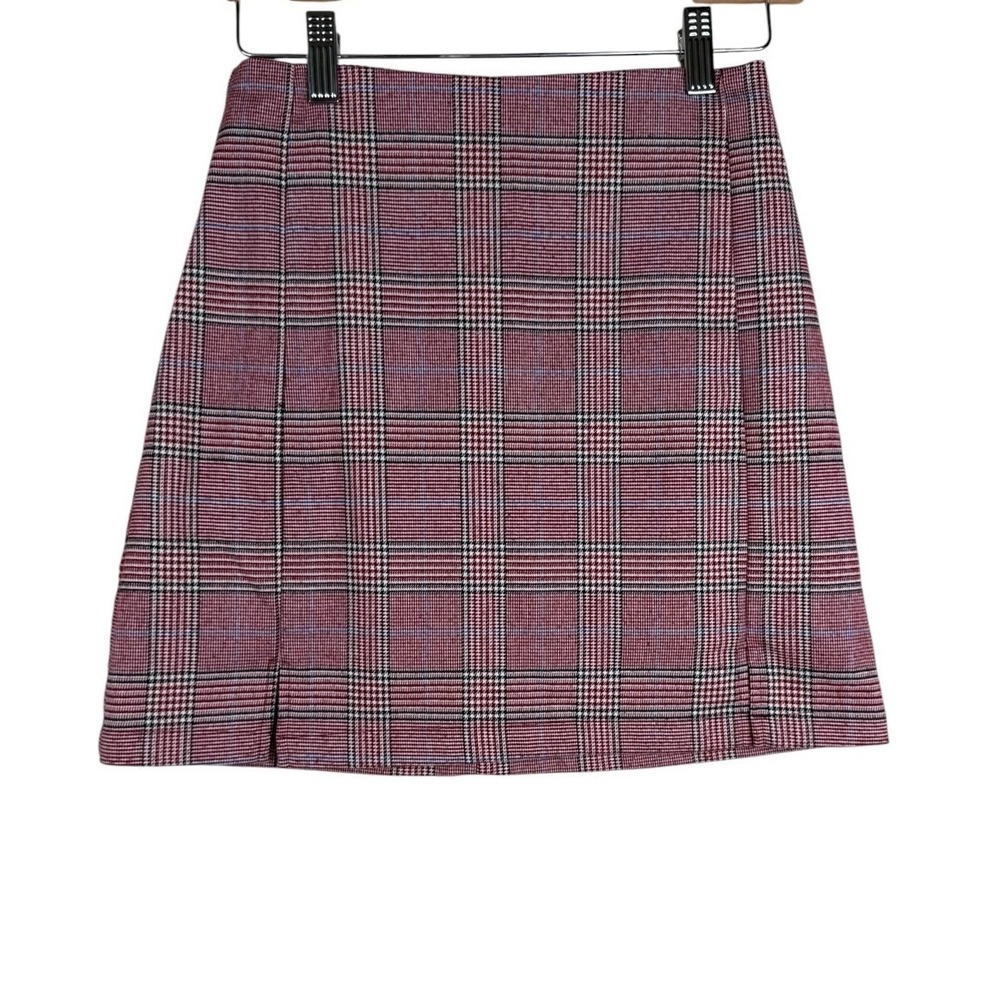 J. Galt Shanghai Women's Red Plaid‎ A line mini Skirt Size Small Preppy Casual